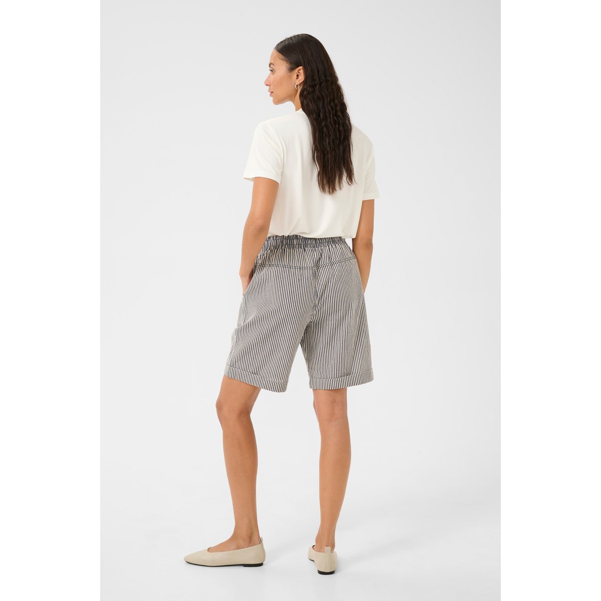 Shorts casual bleu/blanc rayures midnight/white stripe, KAFFE