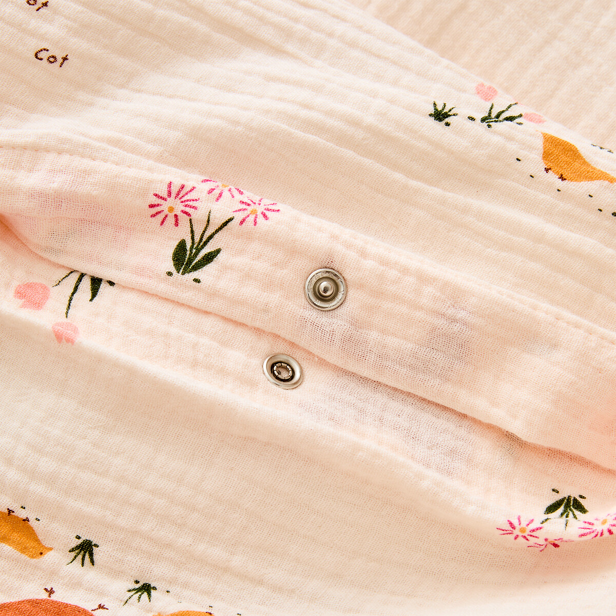 Funda nórdica para bebé, gasa algodón orgánico, estampado de gallinas, POULETTE rosa , LA REDOUTE INTERIEURS