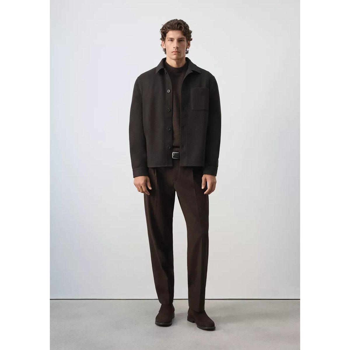 Surchemise flanelle regular-fit café, MANGO MAN