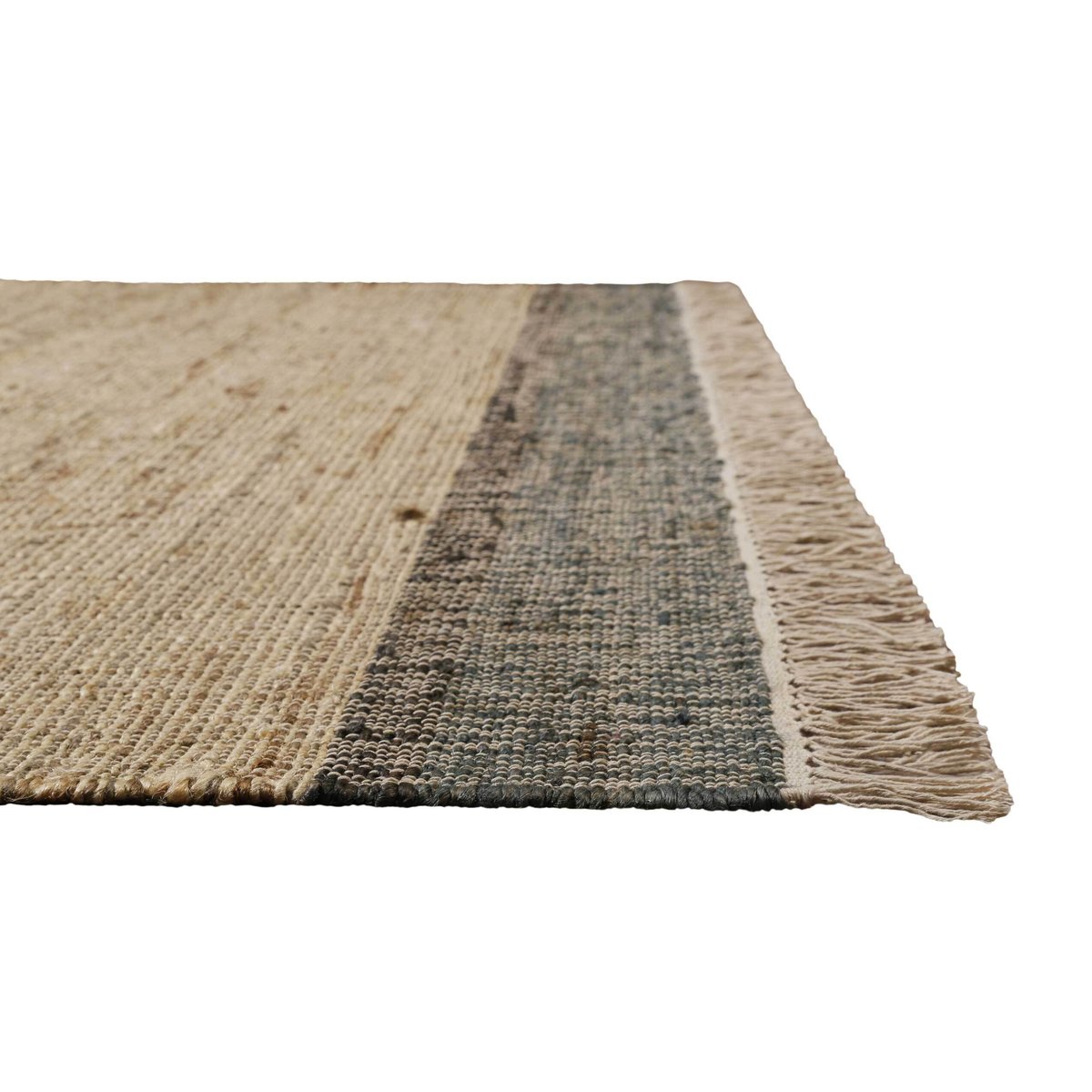 Tapis jute rectangulaire à franges , VIKTOR naturel, gris, WECON HOME