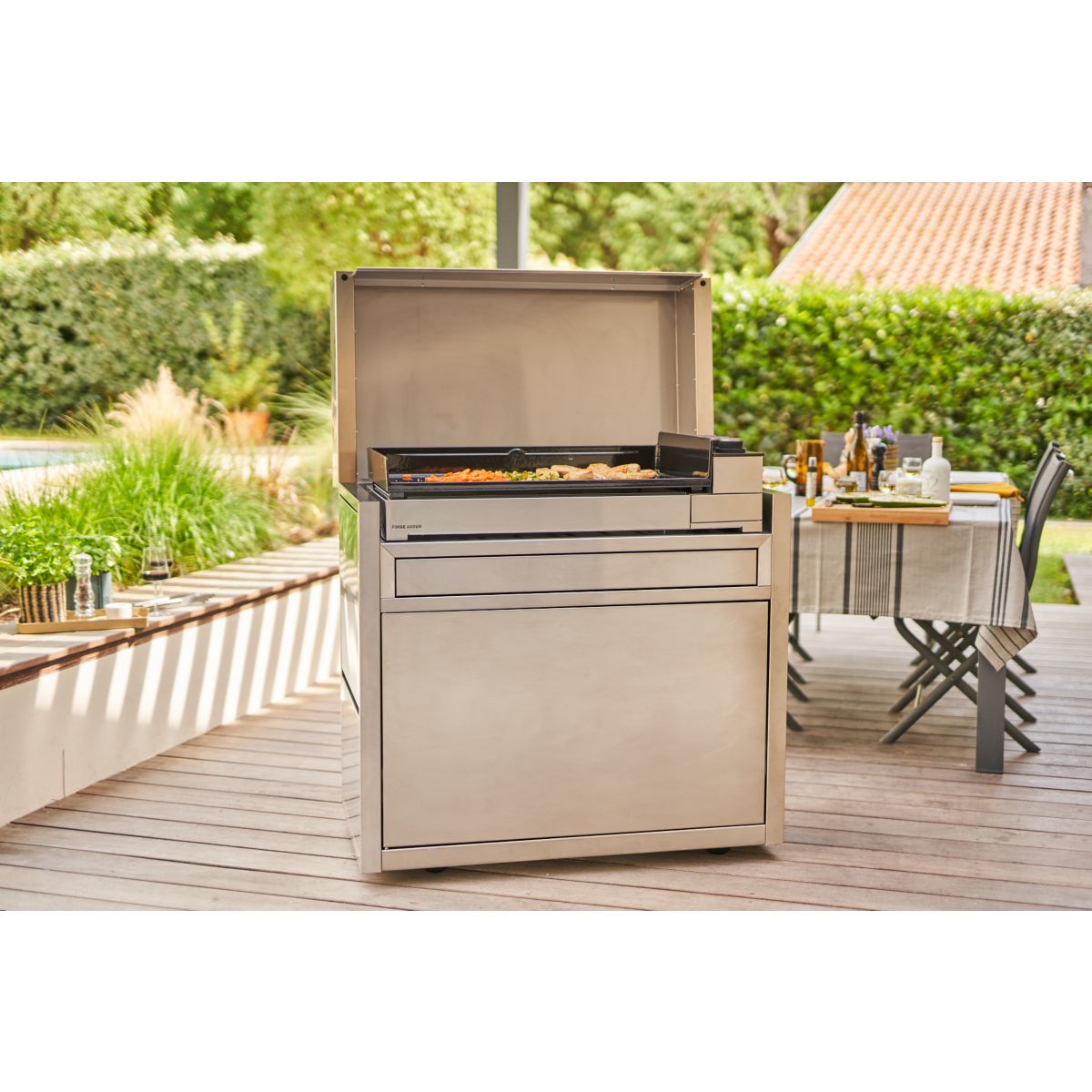Plancha gaz Premium 75 Inox 3 brûleurs à poser 75.5x41 cm gris, FORGE ADOUR