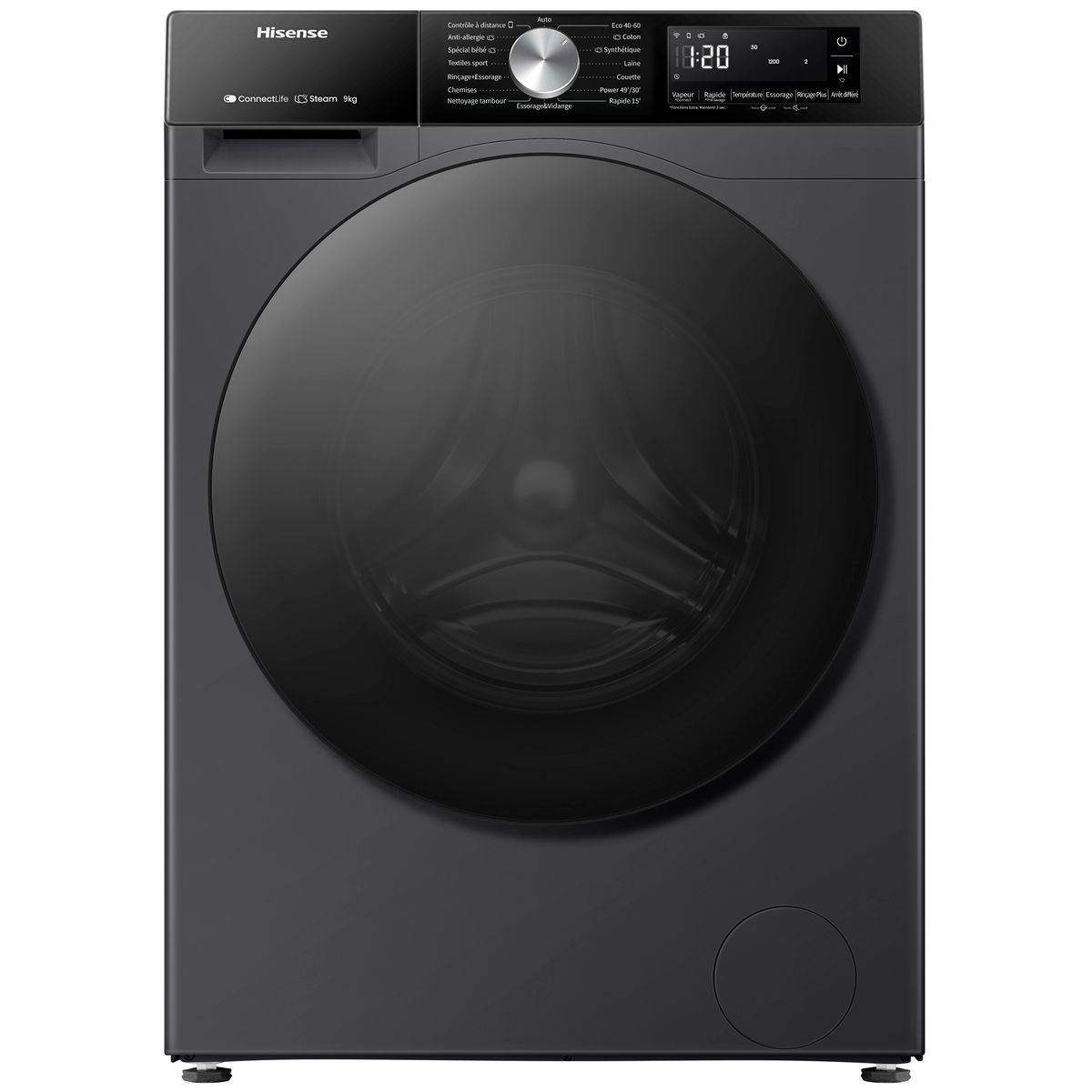 Lave linge hublot WF3S9043BB3 couleur unique, HISENSE