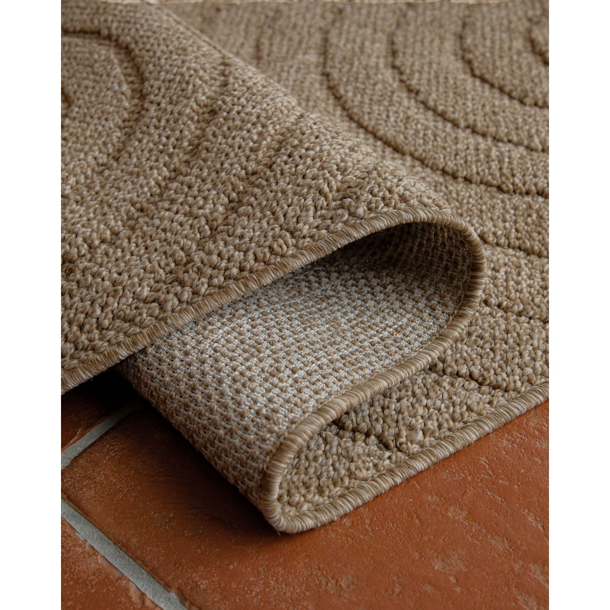 Tapis intérieur extérieur, effet relief , Monoq naturel, WECON HOME
