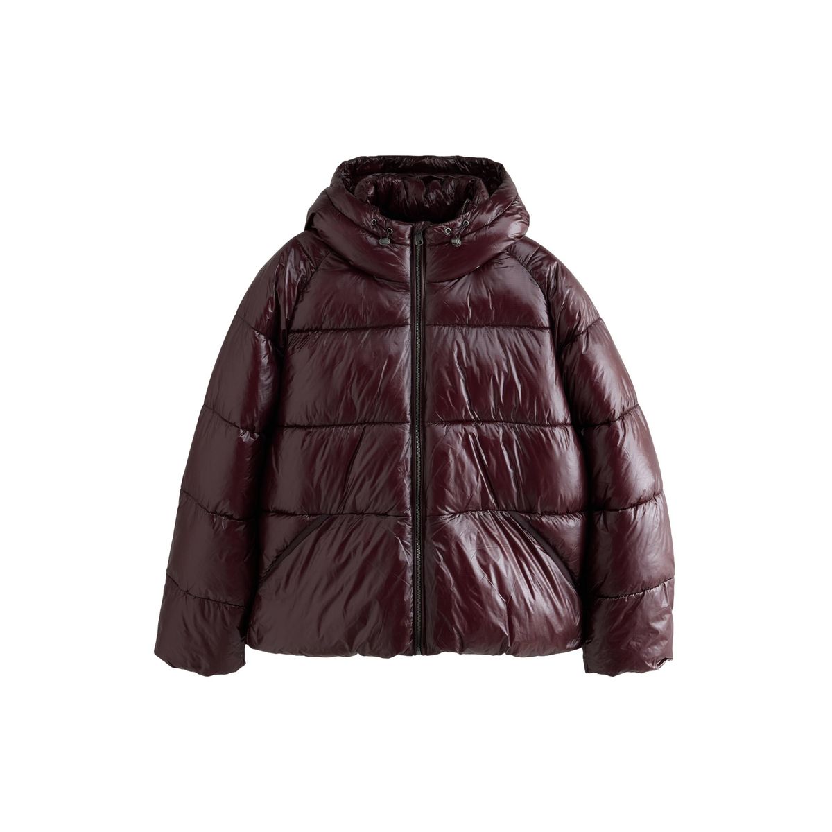 Doudoune à capuche ultra-brillante edit rouge bordeaux, NEXT