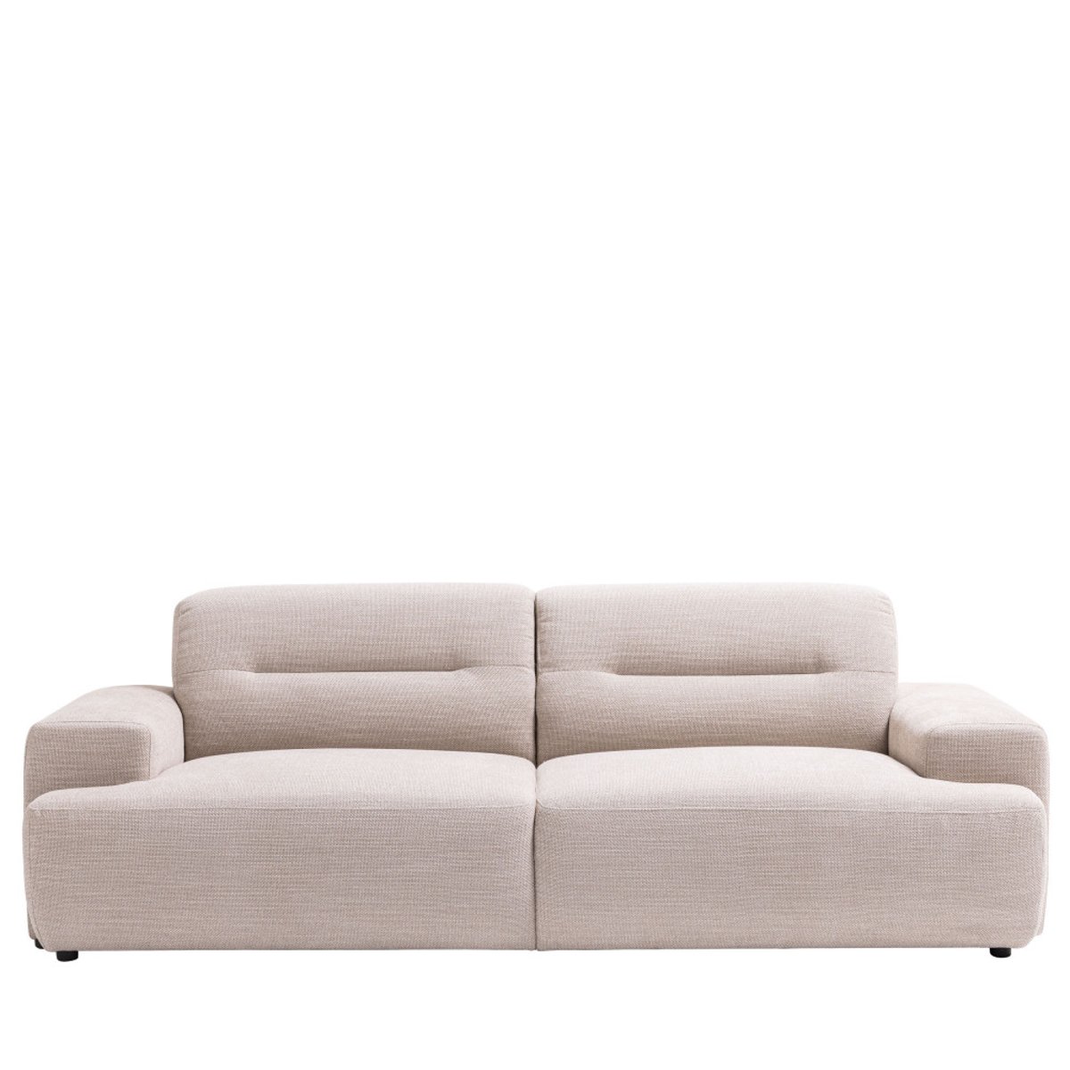 Canapé droit 4 places en tissu à accoudoirs larges- STUNE beige, DRAWER