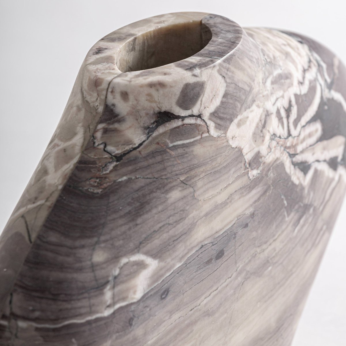 Vase en marbre gris marbré, RECOLLECTION