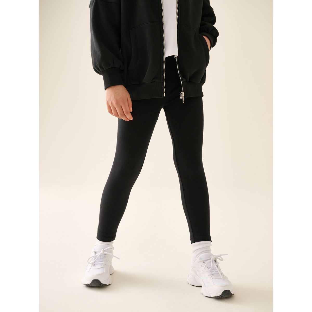 Ensemble legging et sweat à capuche zippé noir, NEXT