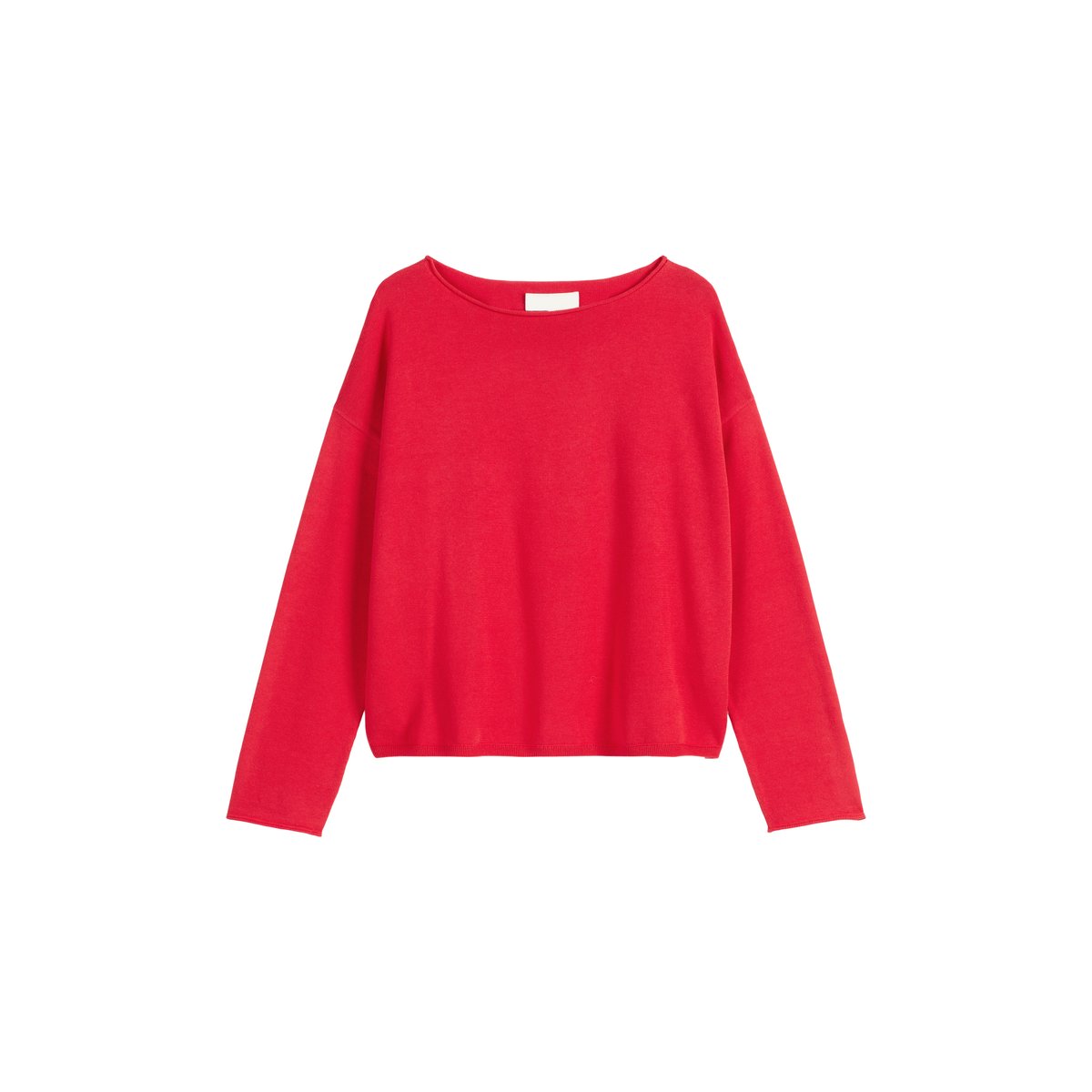 Pull en maille fine loose en pur coton bio rouge clair, MARC O'POLO