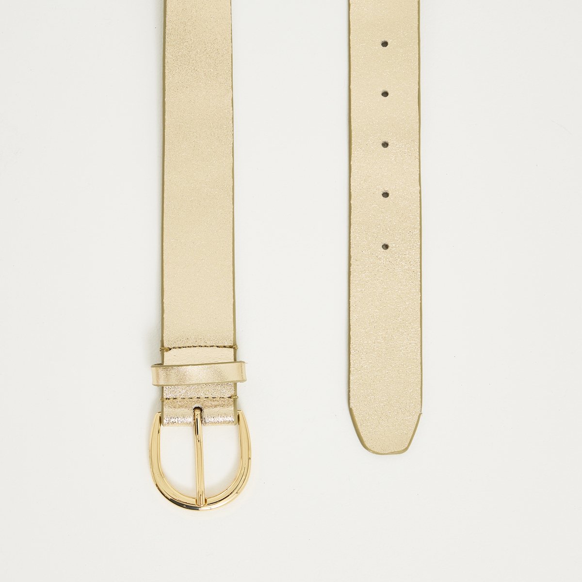 Ceinture croûte de cuir irisée jaune couleur or, GRAIN DE MALICE