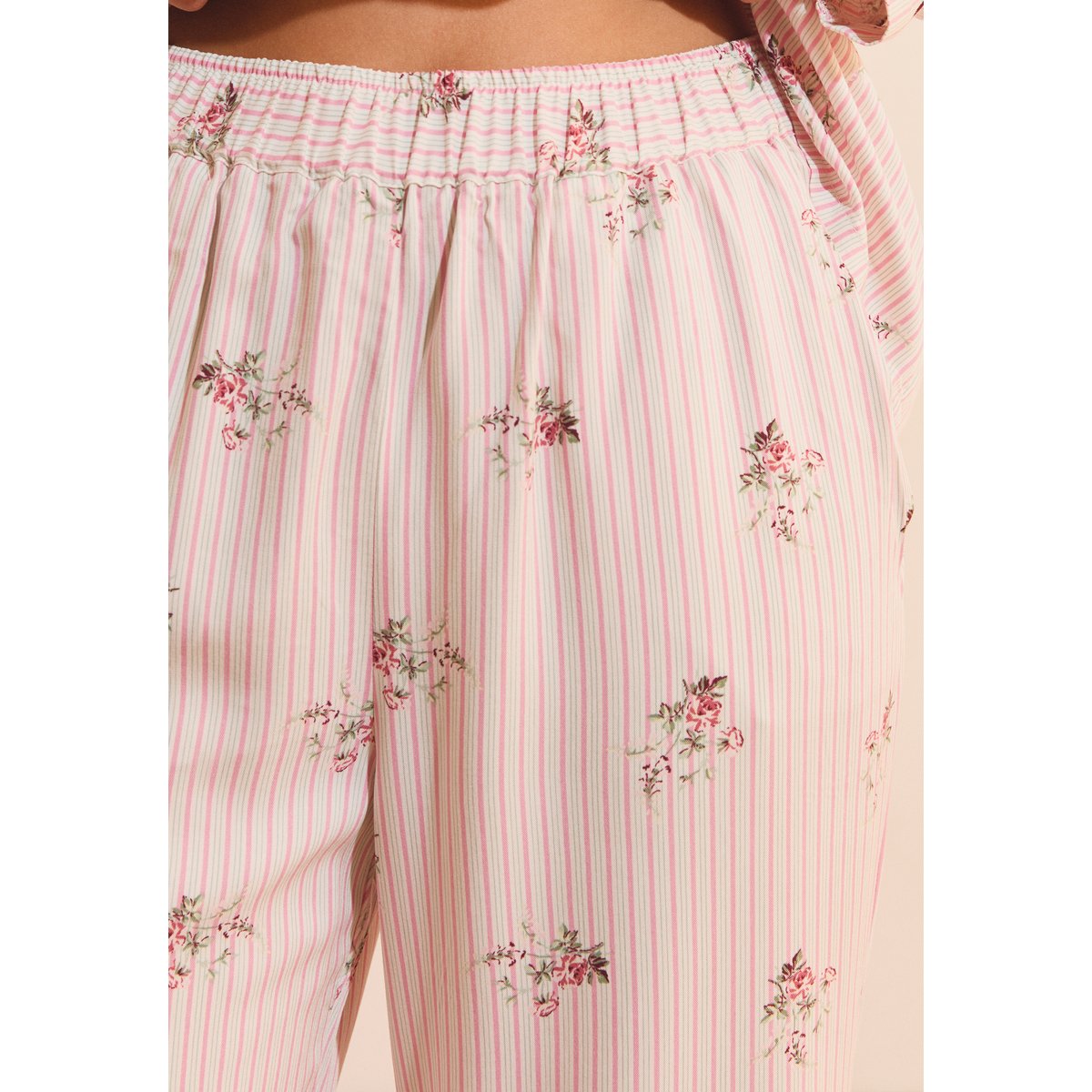 Pantalon de pyjama à motif fleuri CERESIA ecru, ETAM