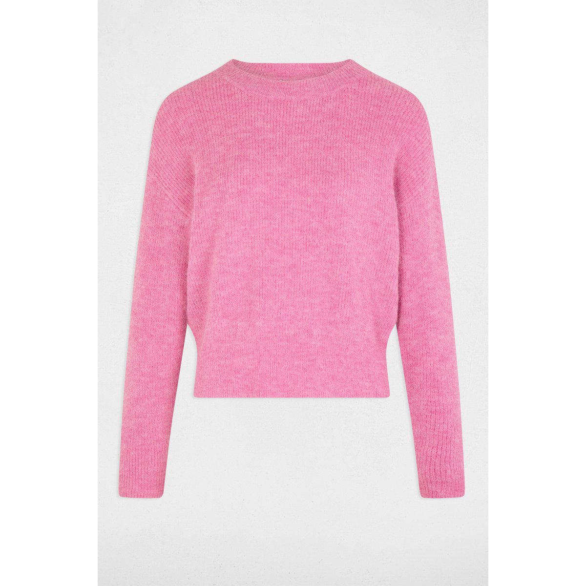 Pull col rond manches longues rose, MORGAN