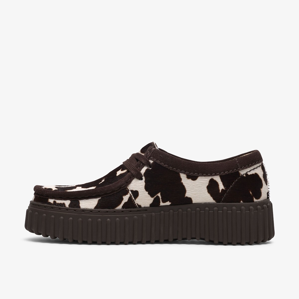 Zapatos de piel, TORHILL BEE, estampado de vaca blanco/marrón, CLARKS