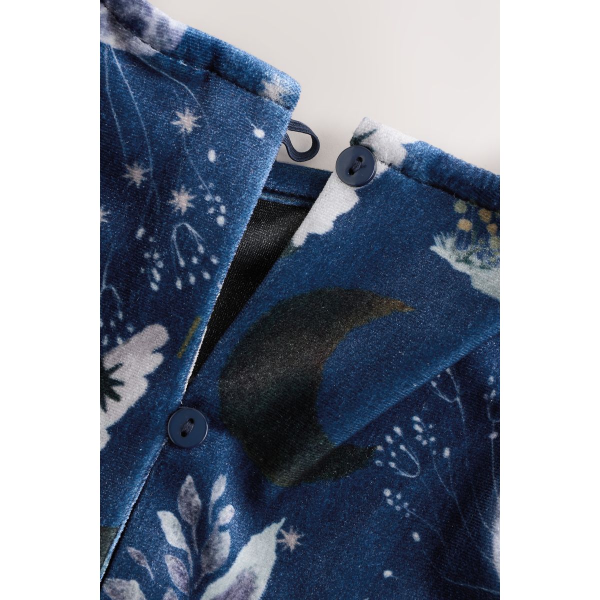 Robe en velours à imprimé bleu marine, NEXT