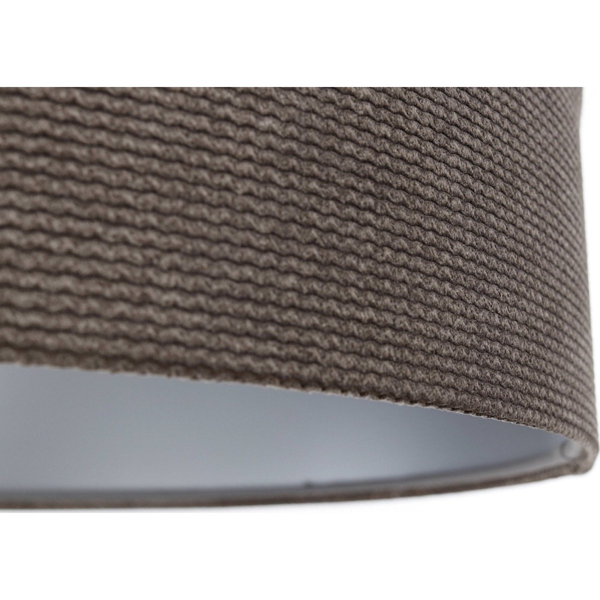 Suspension en tissu, TWIST abat-jour en satin beige et velours structuré marron taupe, liseret argenté et intérieur argenté, BPS KONCEPT