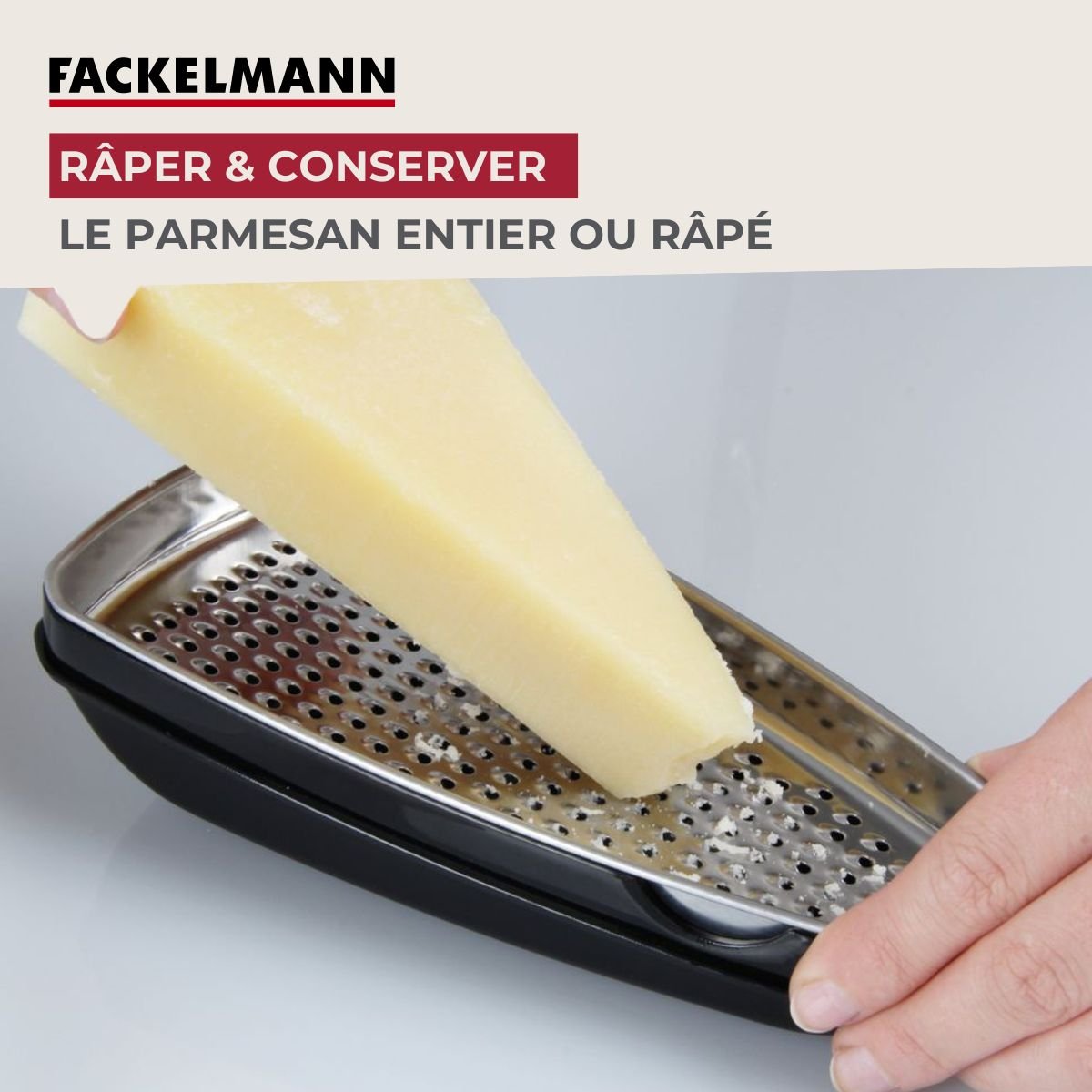 Duo Râpe à zeste longue à gros grain avec couvercle de protection inox|noir|transparent, FACKELMANN