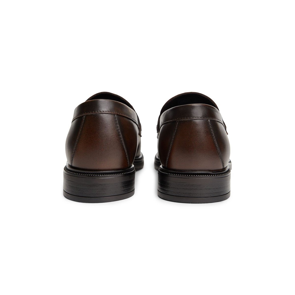 Mocassini in pelle con frange marrone scuro, TOMMY HILFIGER