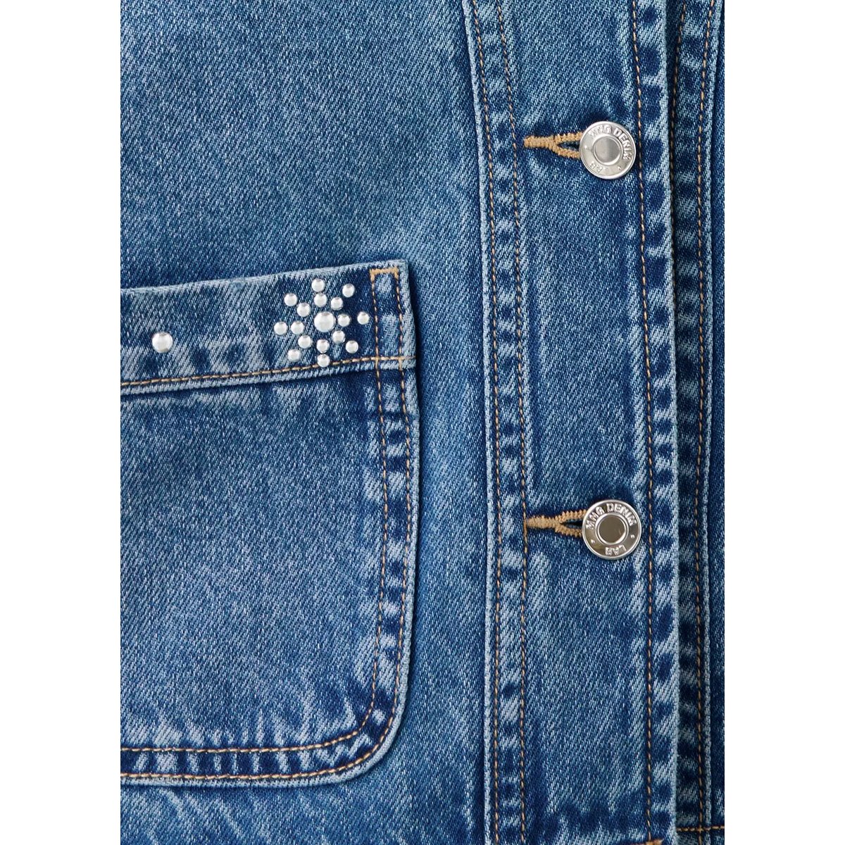 Blouson en jean clouté bleu foncé, MANGO KIDS