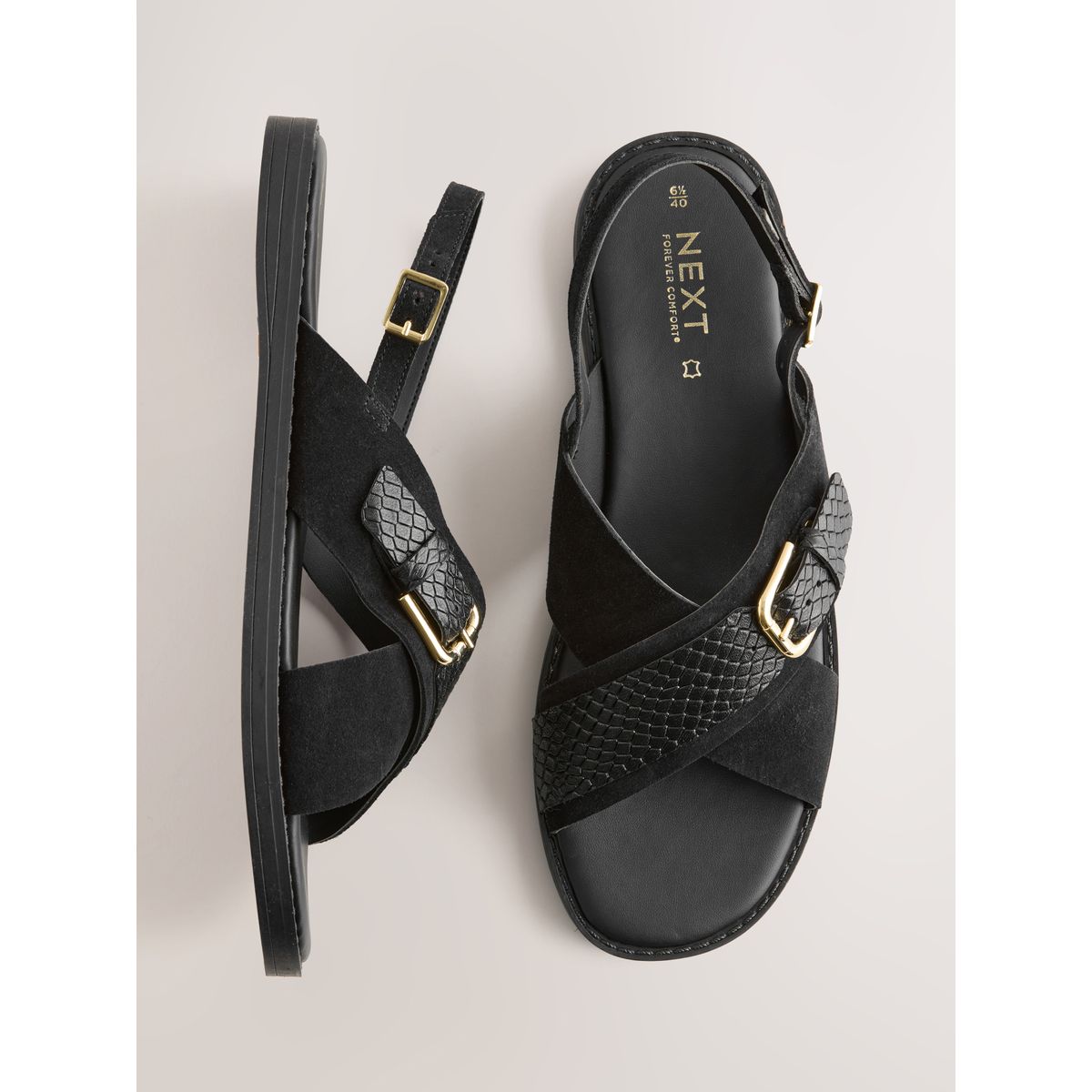 Sandales avec boucle forever comfort® noir, NEXT