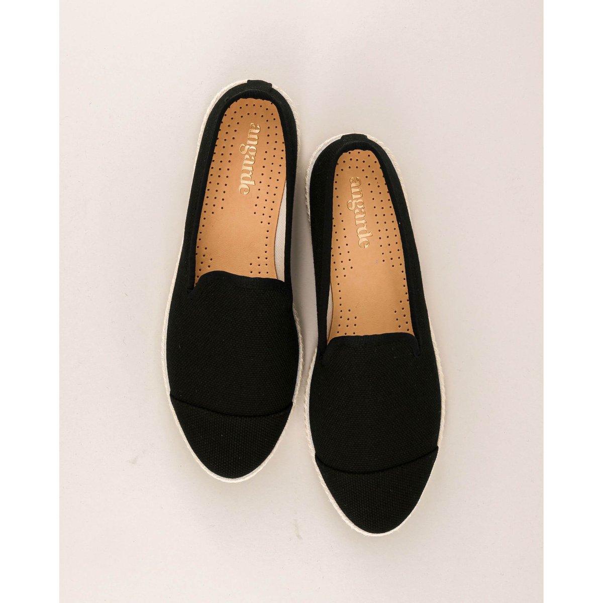 Espadrille coton recyclé CENITZ noir, ANGARDE