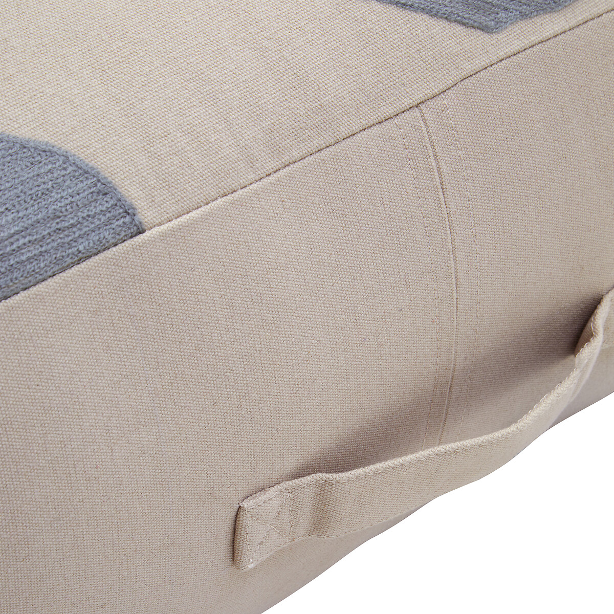 Bosie Ozella Natural And Grey Square Floor Cushion natural/grey, ÉDITÉ