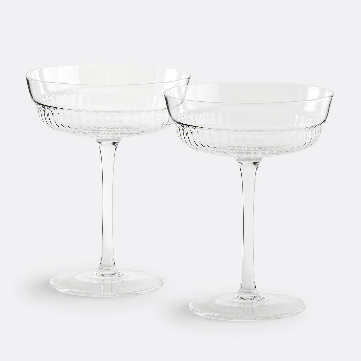 Lot de 2 coupes à champagne, Rigato transparent, LA REDOUTE INTERIEURS
