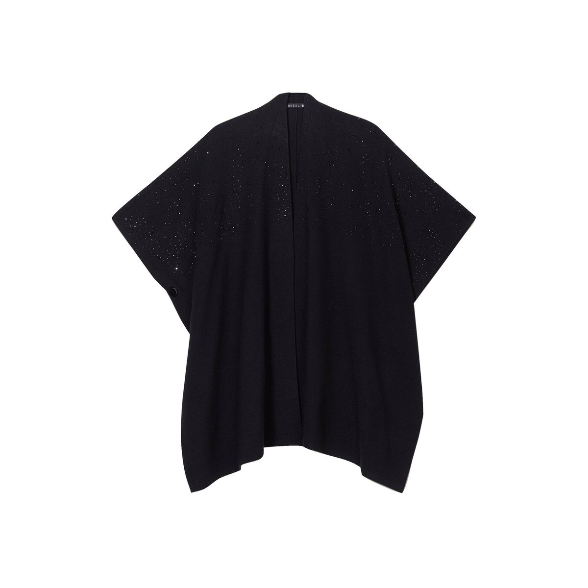 Poncho mi-long avec strass noir, BREAL