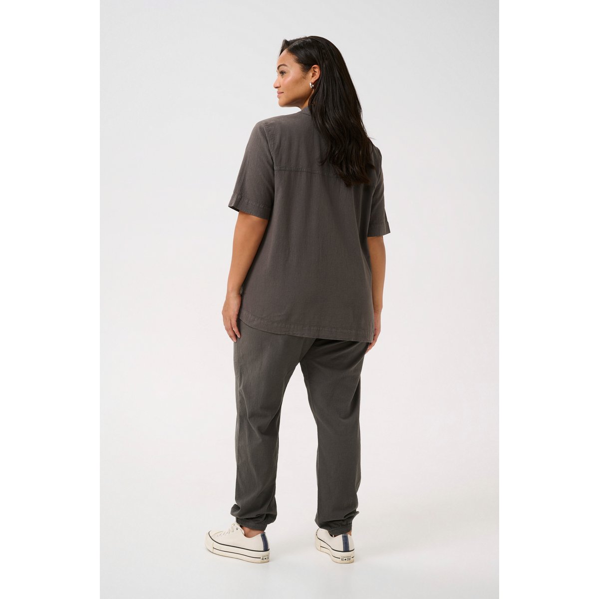 Chemise à manches courtes noir black oyester, KAFFE CURVE