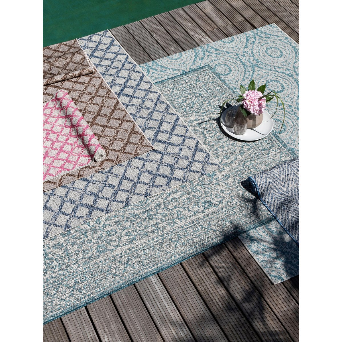 Tapis d'extérieur & intérieur CLEO bleu, BENUTA