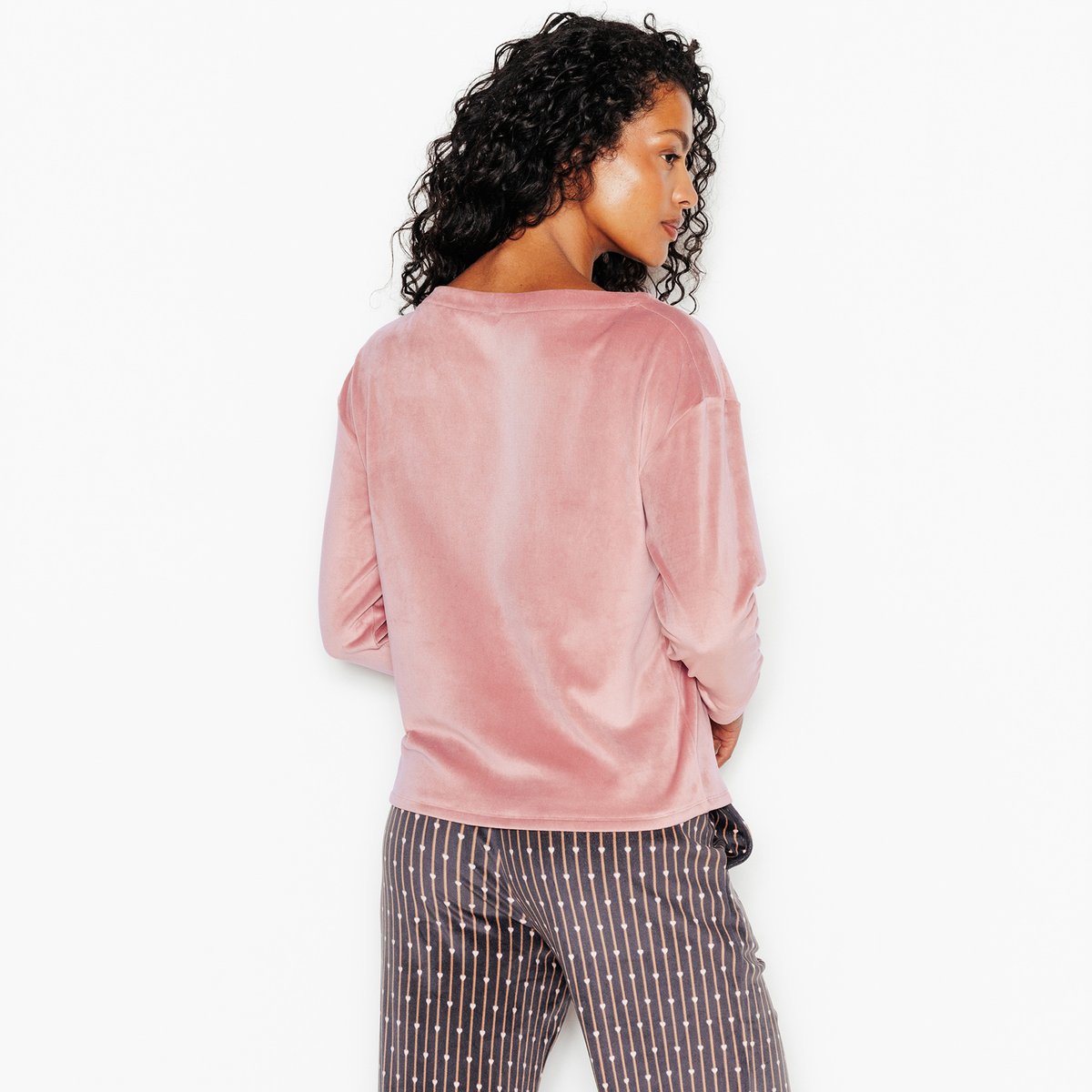 Tee-shirt manches longues velours FLUFFY rose, ROUGEGORGE LINGERIE