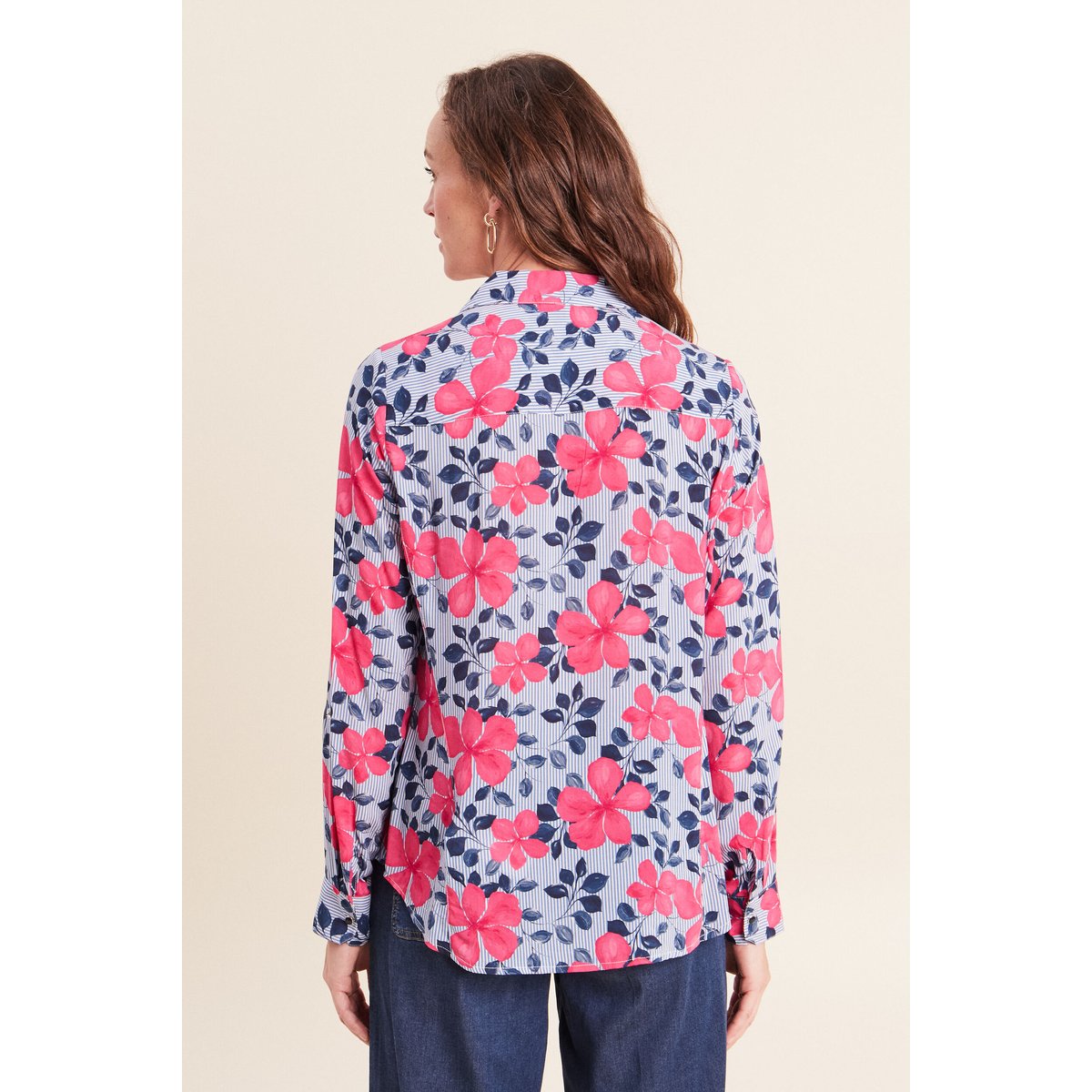 Chemise ajustée manches longues bleu foncé, BREAL