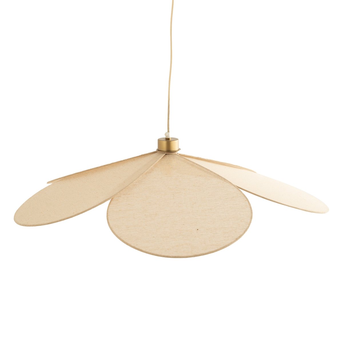 Suspension pétale en tissu et métal 75 cm - FLORA beige, MAISON PAVANE