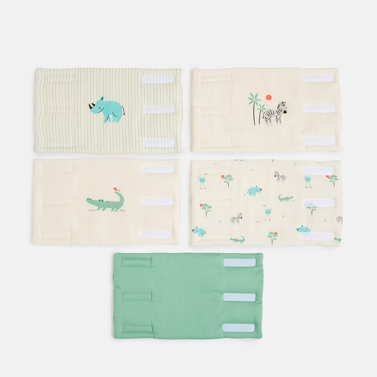 Tour de lit pare-chocs en coton, imprimé animaux, SAVANE ecru/vert, LA REDOUTE INTERIEURS