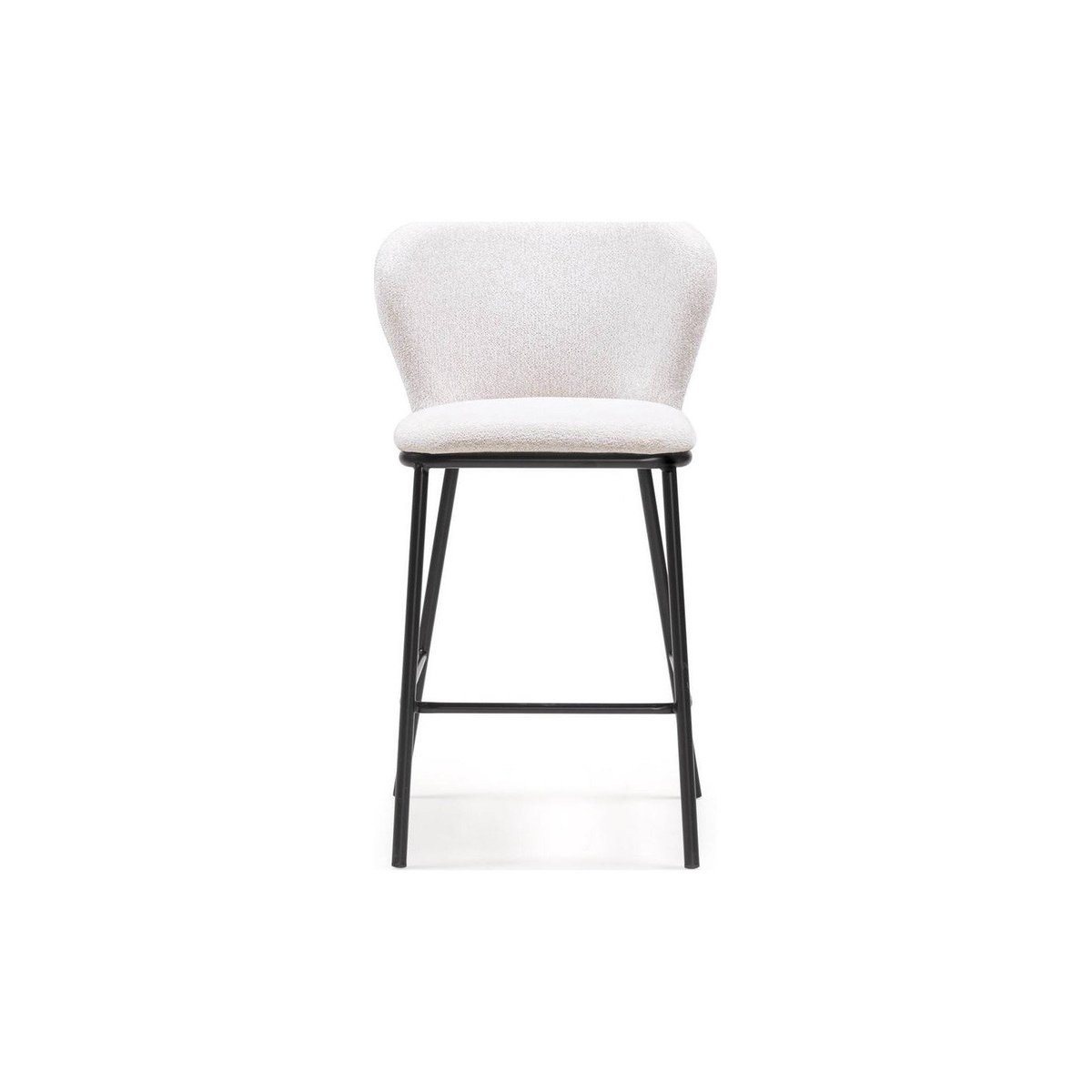 Chaise de bar tissu collection NIKA beige clair et noir, RECOLLECTION