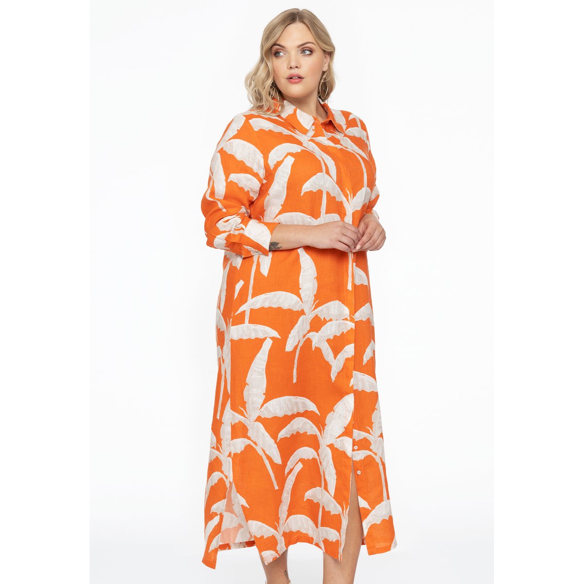 Chemise avec manches longues orange, YOEK