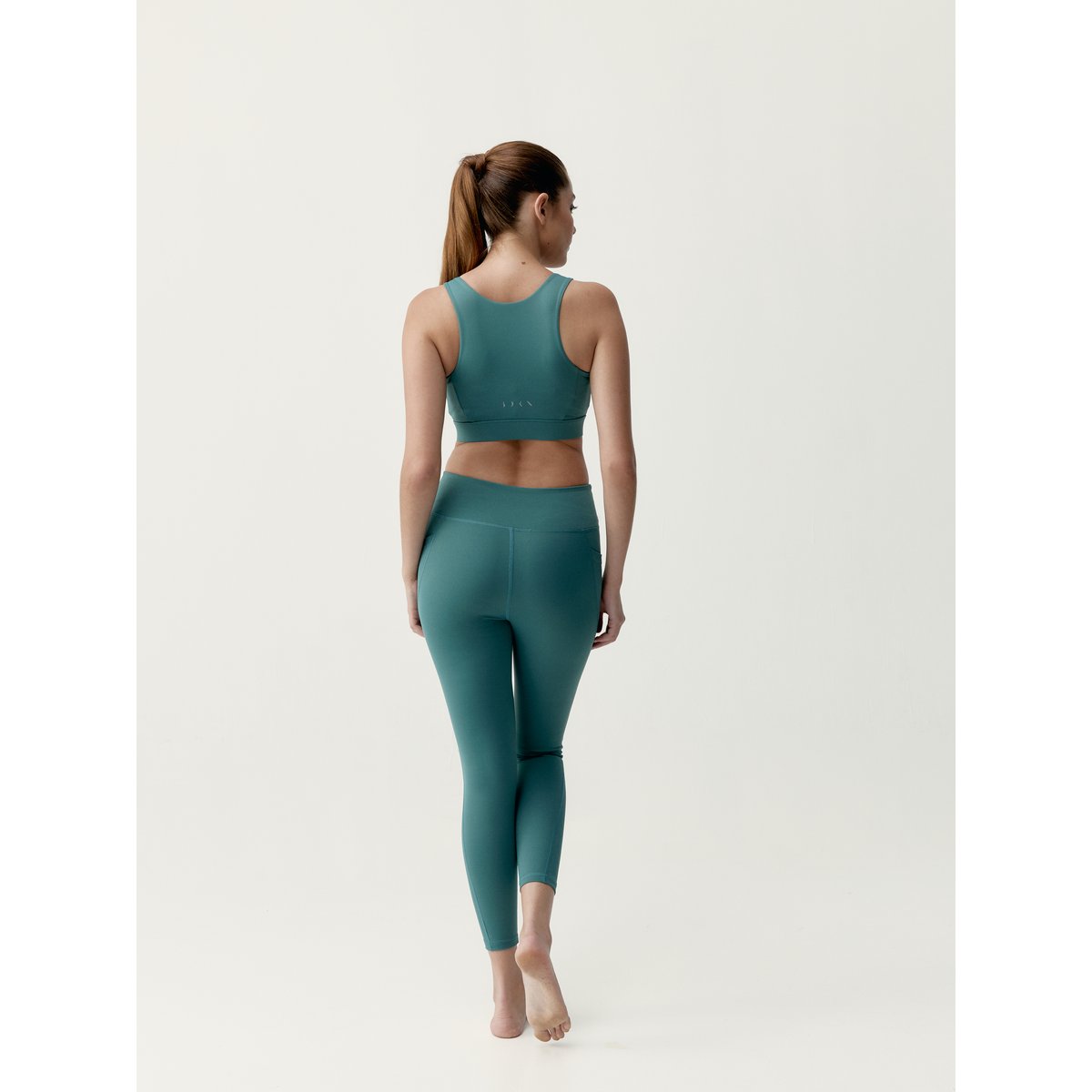 Legging de sport femme Eider Longueur 7/8 taille basse avec poches bleu sarcelle, BORN