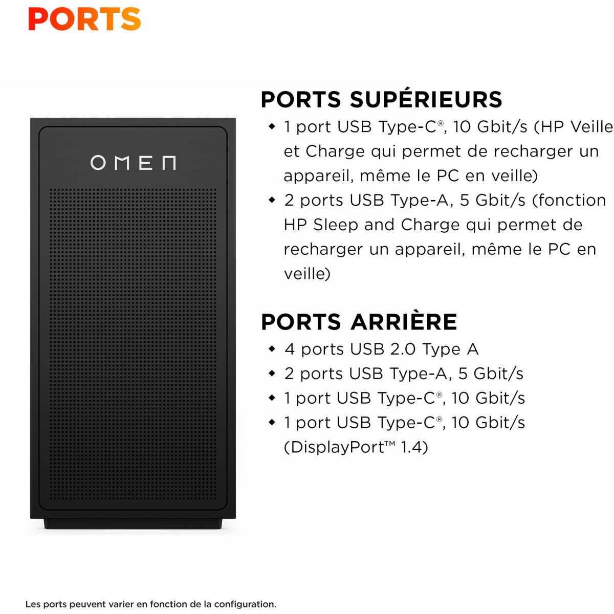 PC Gamer OMEN GT17-0006nf - AMD Ryzen 7 9800X3D - AMD Radeon RX 9070 XT - 64 Go RAM DDR5 - SSD 4 To couleur unique, HP