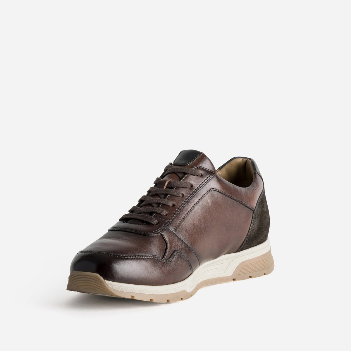 Basket en cuir PACIFIQUE marron, ERAM