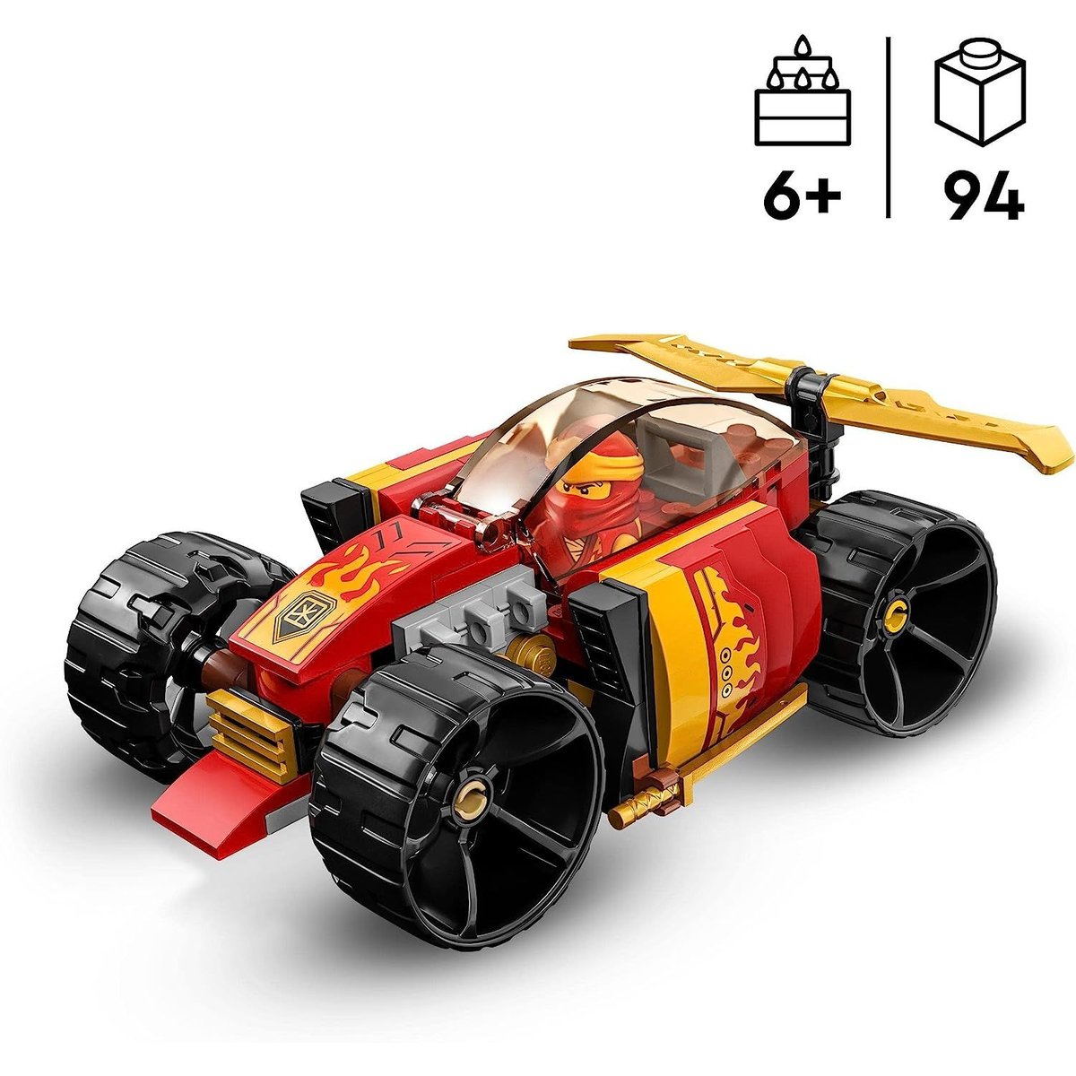 LEGO NINJAGO - Voiture de course ninja de Kai - Évolution 71780 pour enfants multicolore, LEGO