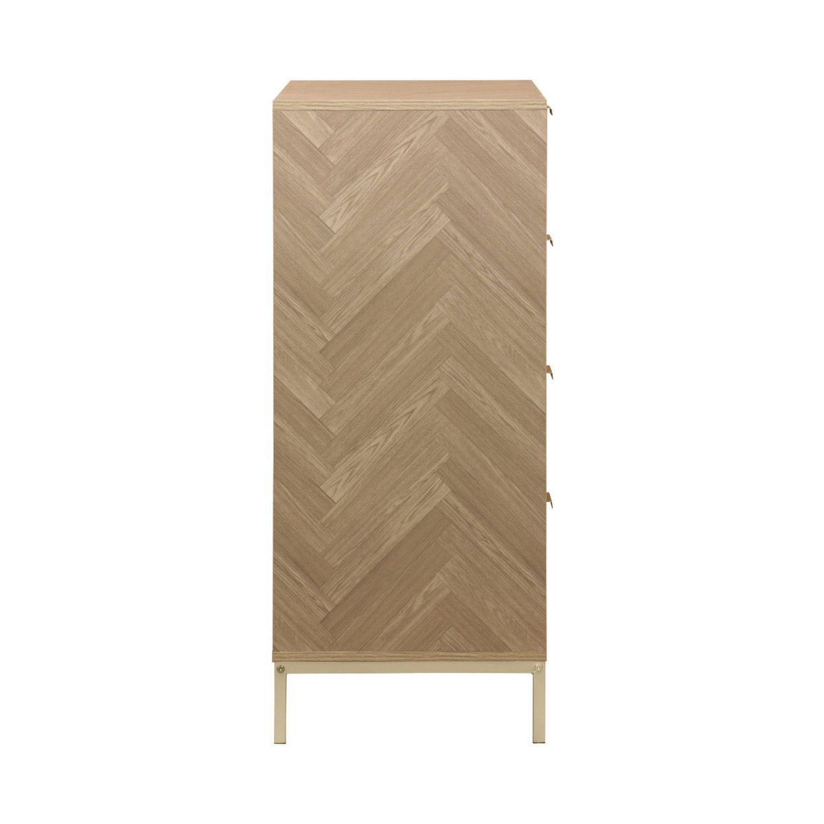 Commode de rangement décor chevrons 4 tiroirs BUDAPEST naturel, SWEEEK