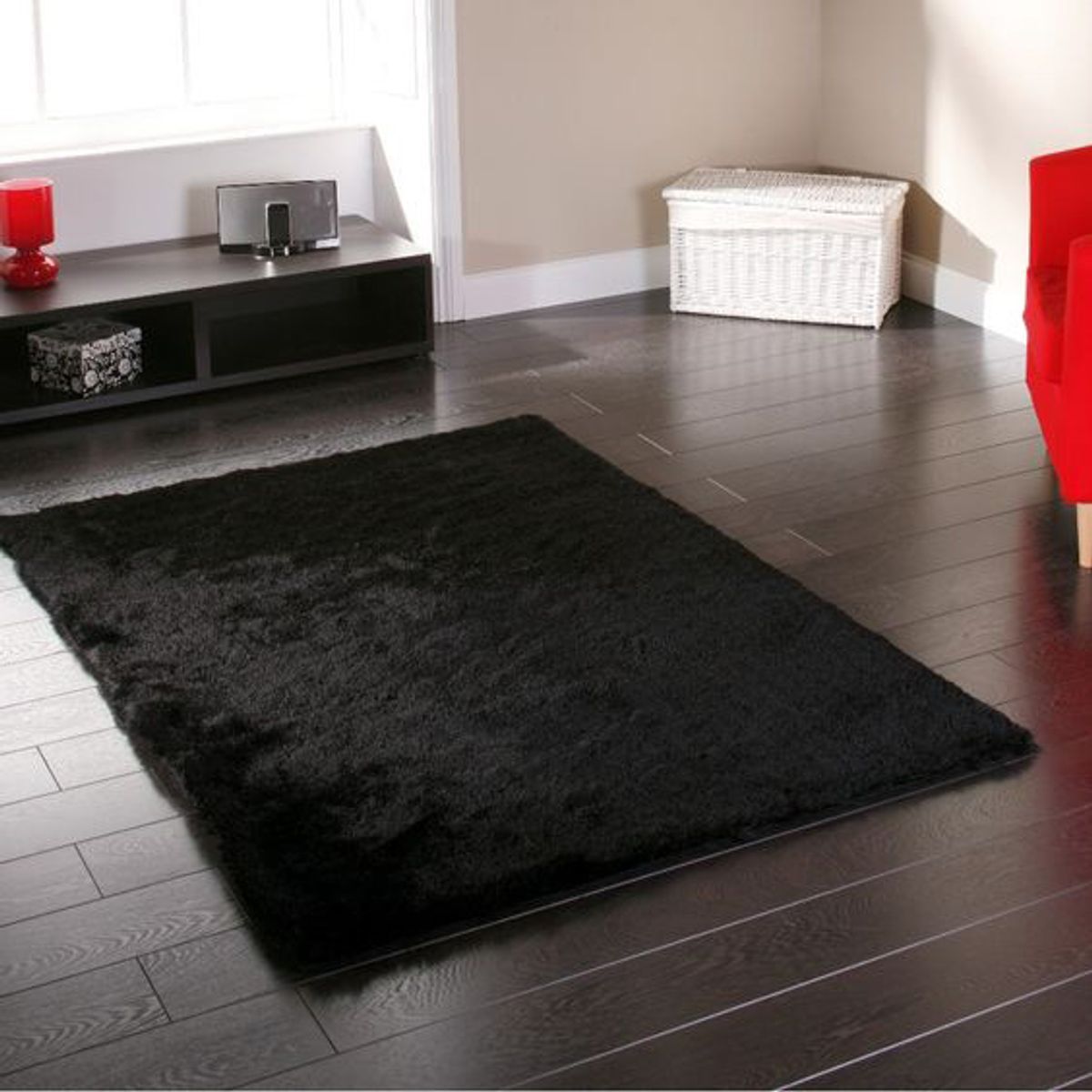 Tapis salon à poils longs toucher laineux CELESTE gris, THE DECO FACTORY