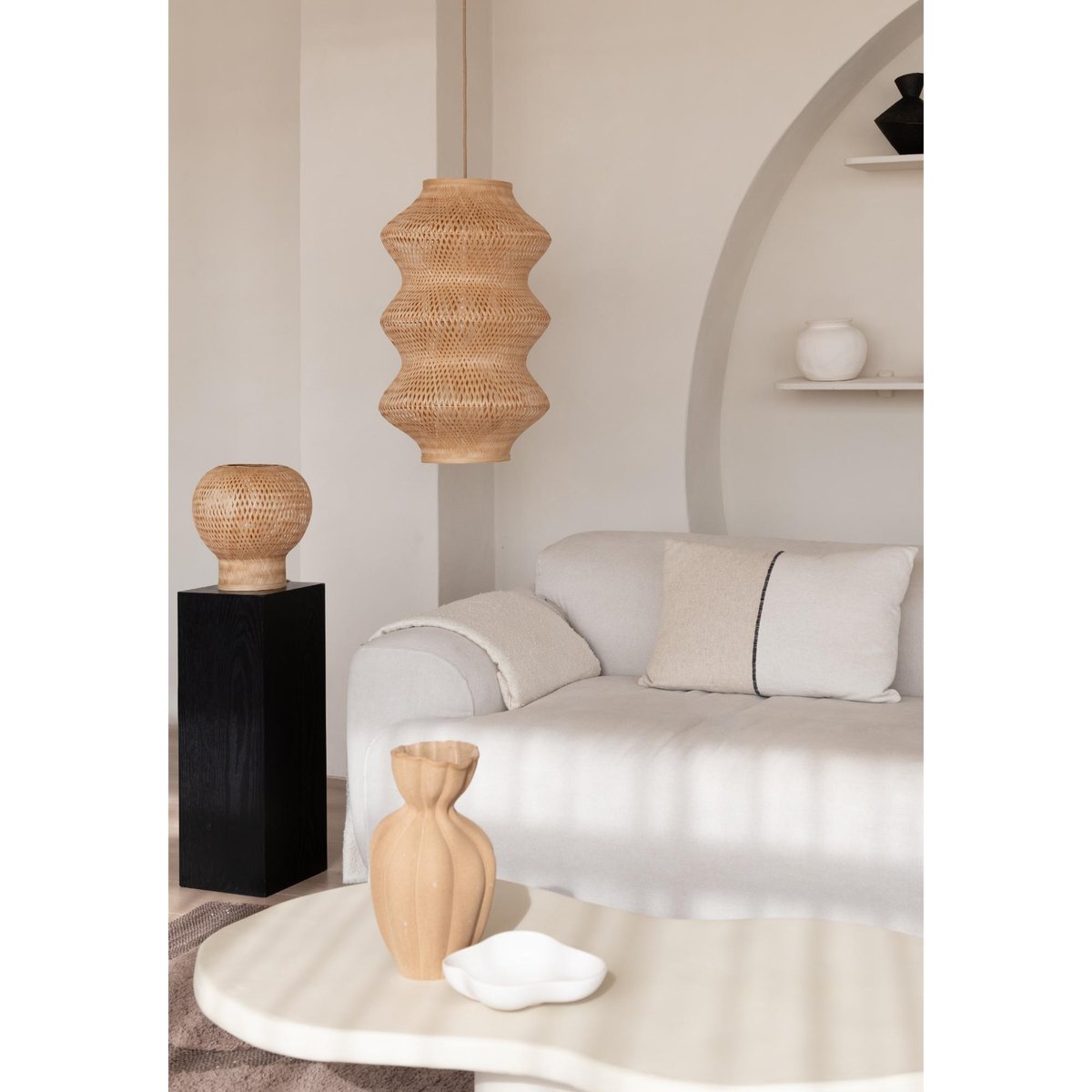 Lampe Suspendue Bambou BARBADOS marron, GOOD & MOJO