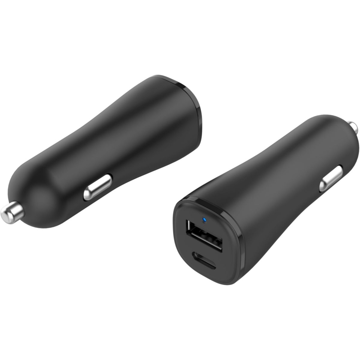 Chargeur allume cigare 32W USB-A + USB-C noir noir, ESSENTIEL B
