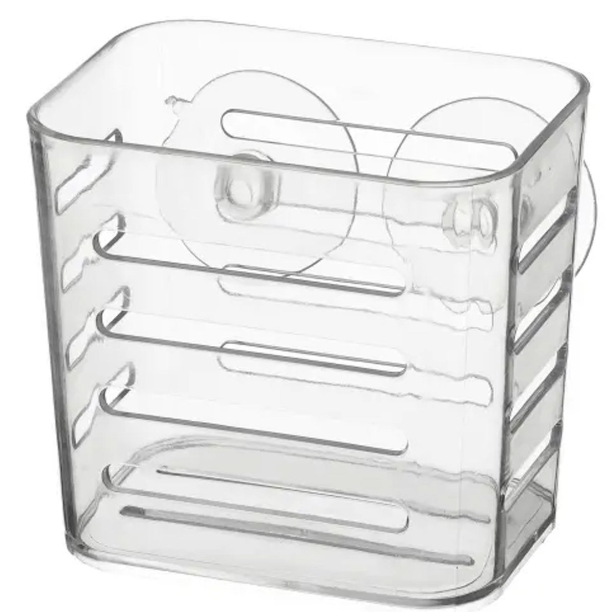 Étagère de douche en plastique transparent à ventouses 10.9x9x10.2cm transparent, WADIGA