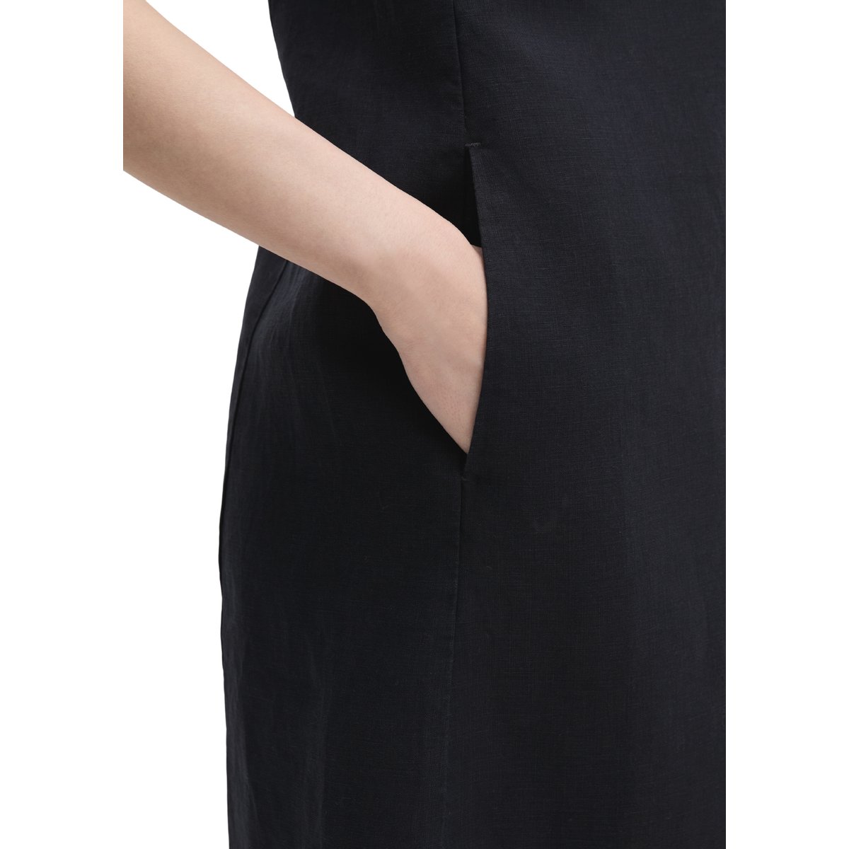 Robe fourreau en lin shaped avec poches bleu foncé, MARC O'POLO