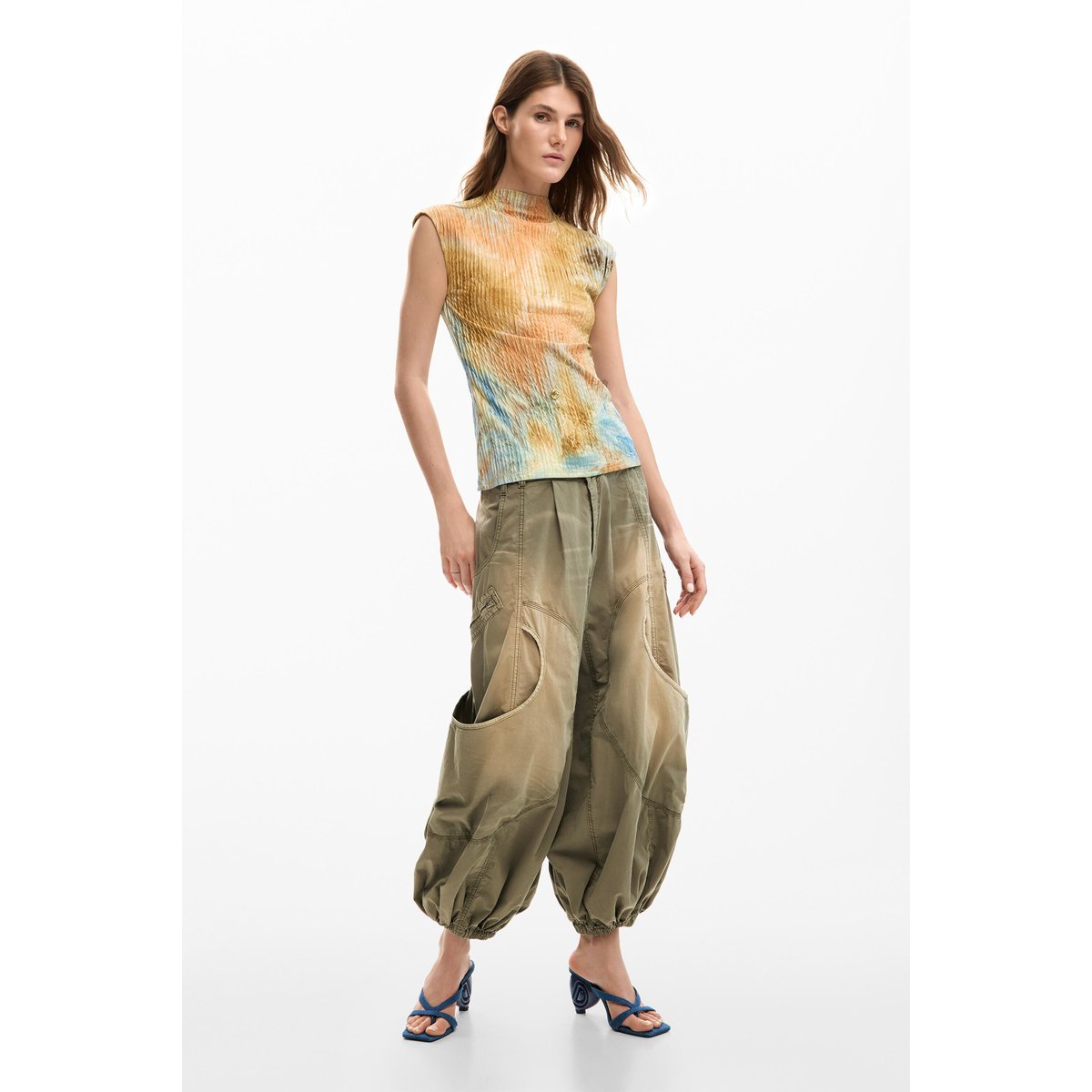 T-shirt textures marron, DESIGUAL