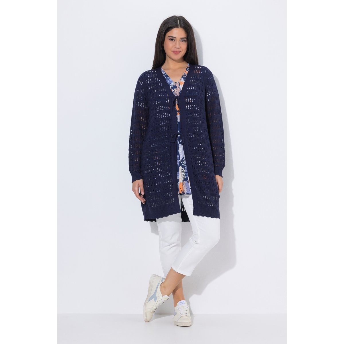 Cardigan long bleu encre, ULLA POPKEN