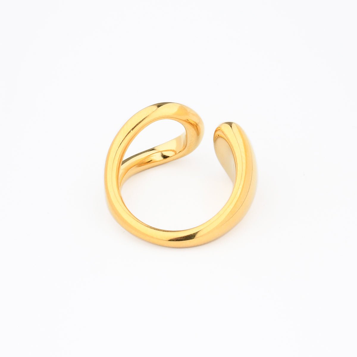 Bague ouverte en acier inoxydable doré, BALABOOSTE