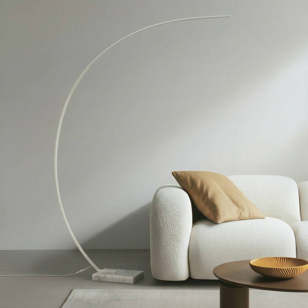 Lampadaire en métal moderneLED, Kendra blanc, LINDBY