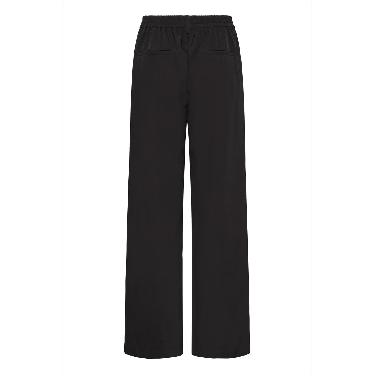 Pantalon large à pinces, taille elastiquée noir, ICHI