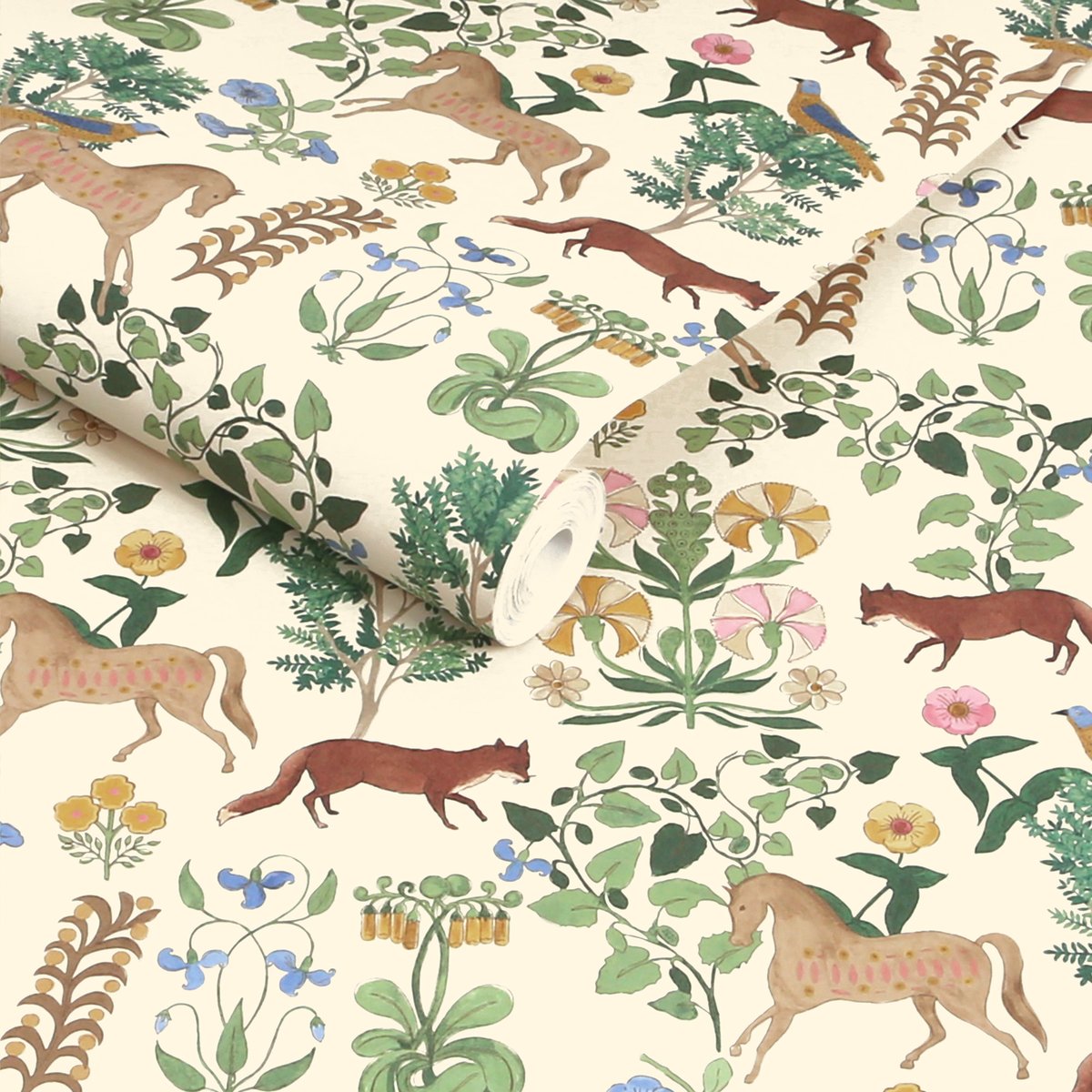 Papier peint Animaux de la forêt multicolore, JOULES
